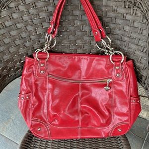 KATHY VAN ZEELAND.GORGEOUS RED PURSE! VERY WELL MADE. LIKE NEW.